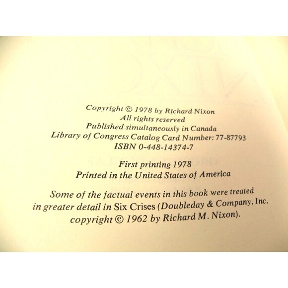 The Memoirs Of Richard Nixon First Printing 1978 Signed Hardcover With Dust Jack - Picture 6 of 16